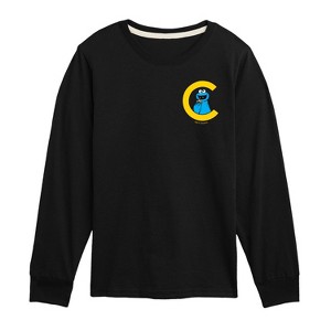 Boys' - Sesame Street - Cookie and C -Kids Left Chest Toddler and Youth Long Sleeve T-Shirt Long Sleeve Graphic T-Shirt - 1 of 3