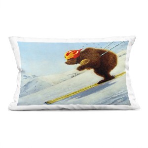 Stupell Industries The Heist Skiing Bear Indoor Pillow, 14 x 20 - 1 of 3