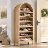 Arched Shoe Cabinet - Space Saving Shoe Storage, Holds 28 Pairs, Tall and Wide, Stylish Curved Design, and Open Shoe Shelves - 2 of 4