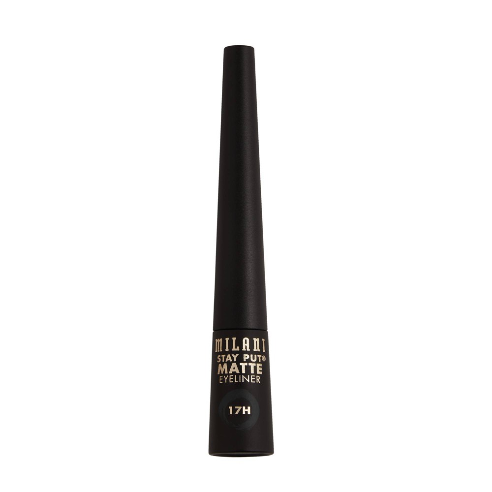Photos - Other Cosmetics Milani Stay Put Matte 17HR Wear Liquid Eyeliner - Black Matte 160 - 0.09 f 
