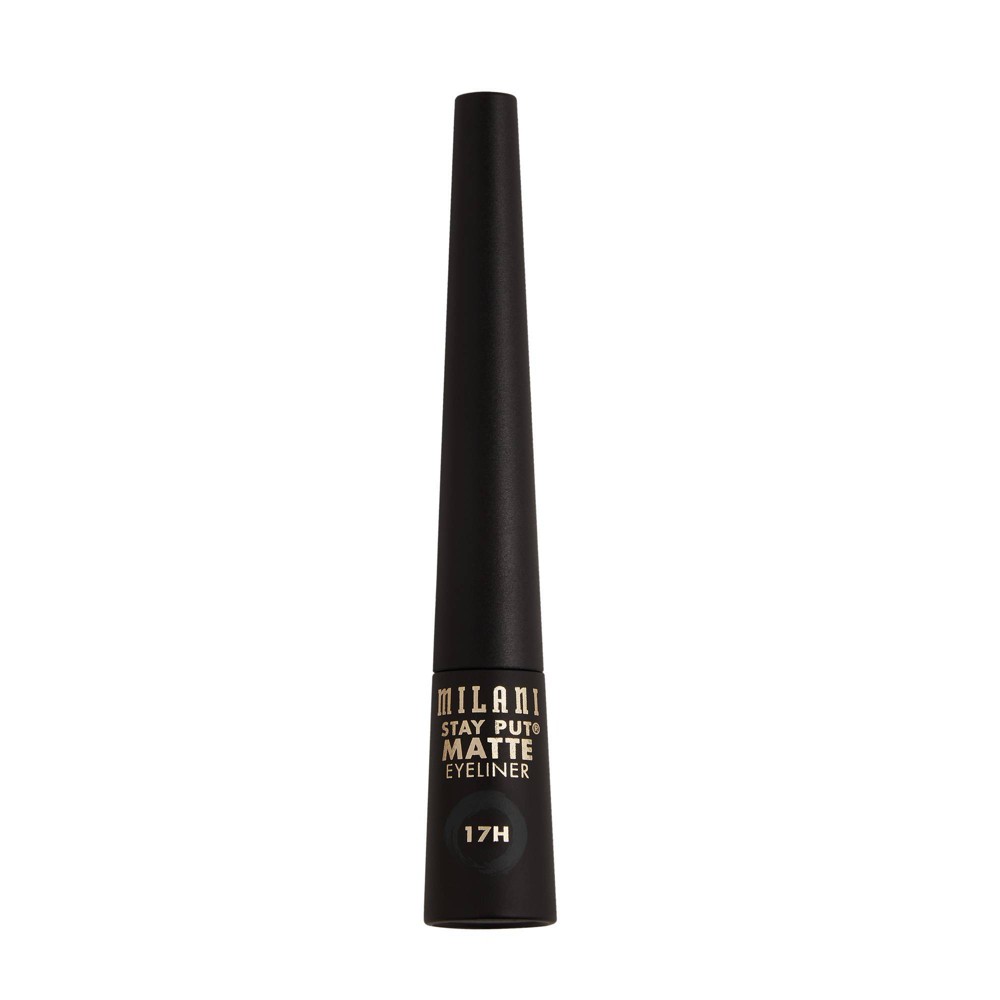 Photos - Eye / Eyebrow Pencil Milani Stay Put Matte 17HR Wear Liquid Eyeliner - Black Matte 160 - 0.09 fl oz 