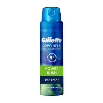 Gillette Dry Spray Antiperspirant and Deodorant for Men - Power Rush - 4.3oz