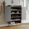 Angel Sar Nordic Gray Shoe Storage Cabinet, 5-Shelf Entryway Shoe Organizer with Textured Surface, Modern Open Shoe Cabinet for Home Entry - 4 of 4