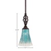 Toltec Lighting Elegante 1 - Light Pendant in  Dark Granite with 5.5" Fluted Teal Crystal  Shade - 2 of 2