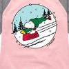 Girls' - Peanuts - Snoopy Woodstock Sled Shirt Tail Raglan Graphic T-shirt - 2 of 4