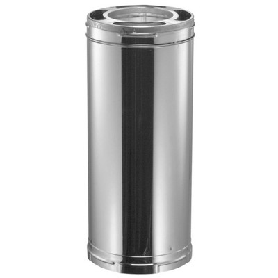 DuraVent DuraPlus 12 x 6 Inch Diameter 430 Stainless Steel Triple Wall Wood  Burning Stove Pipe Connector to Vent Smoke/Exhaust, Silver