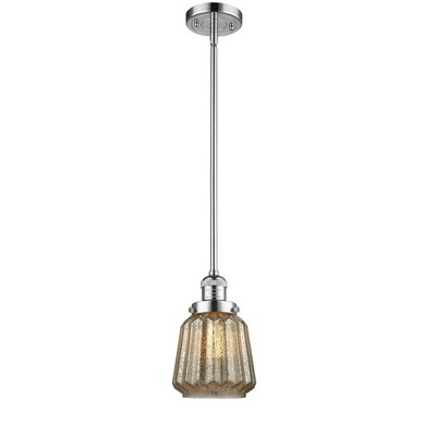 Chatham - 1 Light Stem Hung Mini Pendant In Art Deco Style-8 Inches Tall and 7 Inches Wide