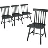 HOMCOM Windsor Dining Chairs Set, Farmhouse Wooden Kitchen Chairs with Rubber Wood Frame, Spindle Back for Dining Room, Living Room - 4 of 4