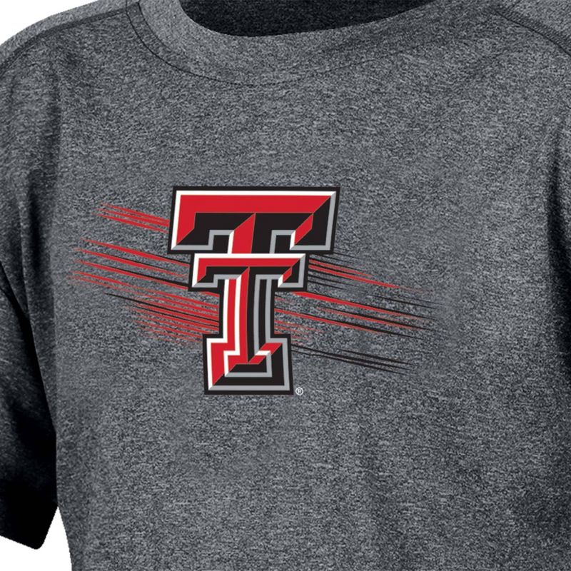 NCAA Texas Tech Red Raiders Boys&#39; Gray Poly T-Shirt, 3 of 4