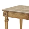 26" Daesha Coffee Table Marble/Antique Gold - Acme Furniture: Carved Floral, Turned Legs - 2 of 4
