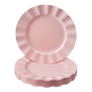 Silver Spoons Elegant Disposable Plastic Plates for Party, Heavy Duty Disposable Salad Plates (8.75"), (20 PC) - Veil - 1 of 4