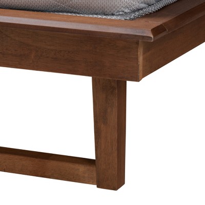 Macayle Walnut Wood Queen Platform Bed with Headboard