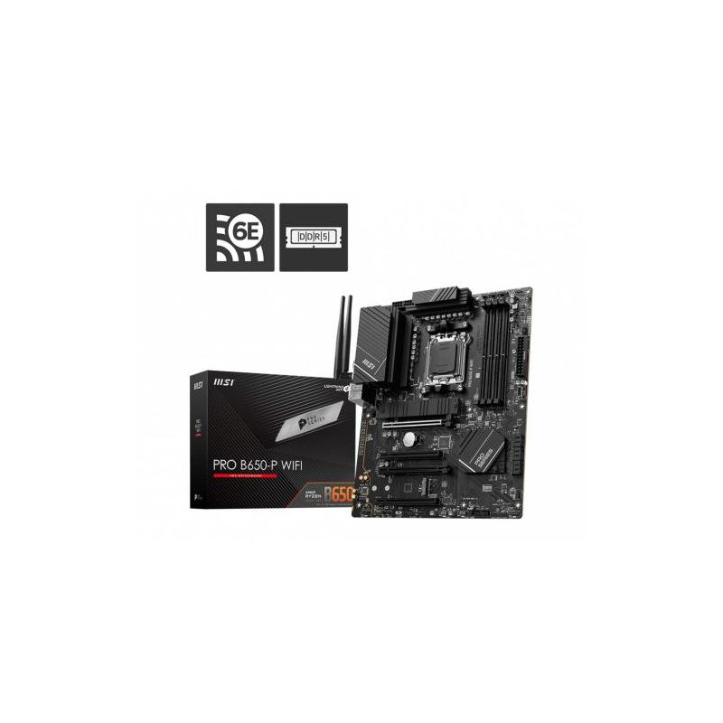 MSI AMD PRO B650-P WIFI Motherboard - AMD B650 Chipset - 128 GB DDR5 Max Memory Supported - Supports AMD Ryzen 7000 Series Desktop Processors, 1 of 6