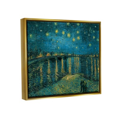 Vincent Van Gogh Starry Night Over the Rhone Gold Framed Canvas Print, 17 x 21