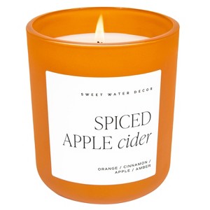 Sweet Water Decor Spiced Apple Cider 15oz Orange Matte Jar Candle - 1 of 3