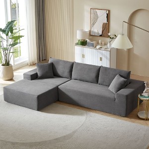 Modular Sectional Sofa Set, Modern Minimalist Style L-Shape Fabric Couch, Free Combination Upholstered Sleeper Sofa For Living Room, Bedroom, Salon - 1 of 4