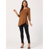 Allegra K Women's 3/4 Sleeve Round Neck Button Decor Casual Stretchy Tunic Tops - 3 of 4