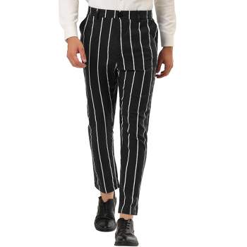 Lars Amadeus Men's Stripe Slim Fit Flat Front Business Suit Pencil Pants