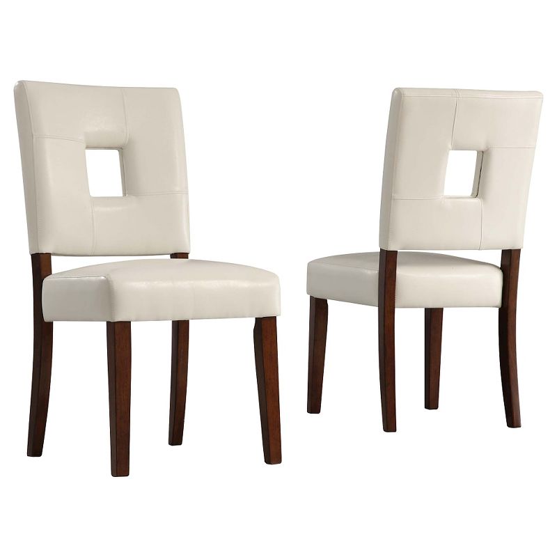 Set of 2 Troy Keyhole Dining Chair Wood White - Inspire Q, 1 of 5