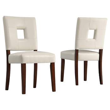 Set of 2 Troy Keyhole Dining Chair Wood White - Inspire Q