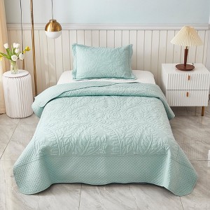Marcielo 3 Pcs Cotton Oversized Embroidery Quilt Bedspread Set T0 - 1 of 4