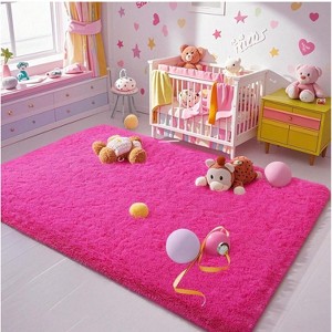 3x5ft Fluffy Area Rugs for Living Room Bedroom, Soft Shag Kids Rug Small Carpet Home Decor - 1 of 4