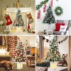 Clearance! 3 FT Artificial Pre-Lit Christmas Tree with Deer Lightbox, Vintage Potted Base, Snow Flocked, Easy Setup - 4 of 4