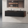 Whisen Floating Wall-Mounted Bathroom Vanity with Wave-Textured Soft-Close Drawers, Basin, Pre-Assembled Cabinet - 2 of 4