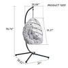 Indoor Metal Hanging Egg Chair with Stand,Handwoven PE Rattan with Cushion,Weatherproof Outdoor Patio Lounge Swing-Cuddlewood - 4 of 4