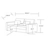 UNISOAR 85" Modern 3-Seater Sofa in Natural Linen, Deep Seat with Upholstered Cushion & Detachable Cover, for Small Spaces, Beige/Dark Gray/Light Gray - 2 of 4