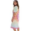 Just Love Womens Nightgown - Tie Dye Short Sleeve Henley Oversized Sleepwear Gown - 2 of 3