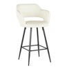 Faux Leather Ergonomic Counter Stool with Armrests and Metal Legs, Set of 2 for Kitchen or Home Bar - 2 of 4