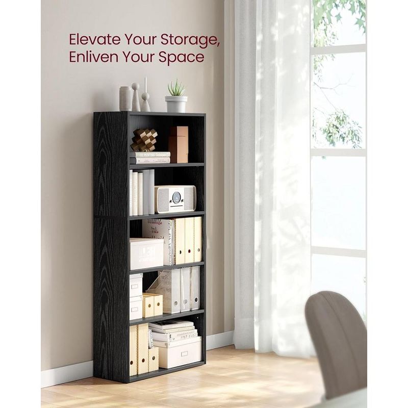 VASAGLE Bookshelf, 23.6 Inches Wide, 5-Tier Open Bookcase with Adjustable Storage Shelves, Floor Standing Unit, 2 of 7