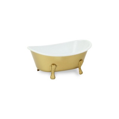 Cheung's Lavande Golden Metal Fleur-de-Lis Accented Tub Decor
