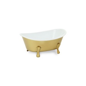 Cheung's Lavande Golden Metal Fleur-de-Lis Accented Tub Decor - 1 of 4