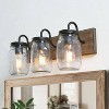 LNC Aries Traditional Mason Jar Vanity  Lights,Black and Rustic Brown/Black and Antique  Brown/Black and Light Gray, 2 Light/ 3 Light/ 4 Light - 2 of 4