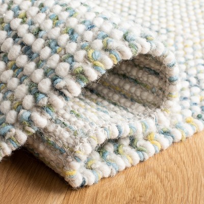 Ivory Hand-Knotted Wool Rectangular 4' x 6' Area Rug