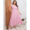 Womens Plus Size Casual Sleeveless Maxi Dress Ruffle Sleeve A Line Swing Summer Maxi Dress with Pockets - 3 of 4