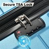 Sapphtopaz 3 Piece Hardshell Luggage Sets ABS Suitcase Luggage Carry On Suitcase, Double Spinner 8 Wheels, TSA Lock (20" 24" 28") - 3 of 4