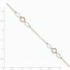 Black Bow Jewelry 14k Tri-Color Gold Circle and Oval Anklet, 9-10 Inch - 2 of 4