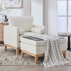 Sapphtopaz 1pc Accent Chair Sofa Lounge Chair with Natural Wood Legs, Comfy Chair with Two Bolster Pillows Reading Armchair Furniture for Living Room - 2 of 4