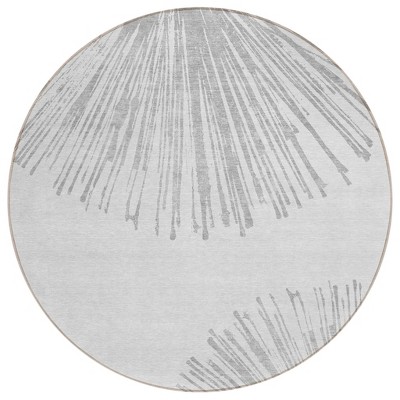 Gray And Ivory Abstract Washable Indoor Outdoor Area Rug