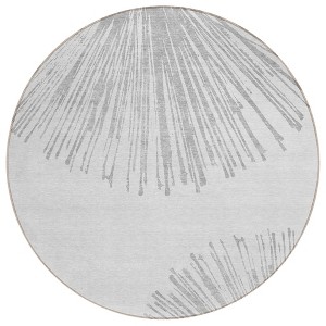 Gray And Ivory Abstract Washable Indoor Outdoor Area Rug - 1 of 4