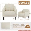 Mid Century Accent Chair for Living Room, Modern Reading Chair for Bedroom,Linen Fabric Upholstered Armchair,Comfy Single Sofa Side Chair - 3 of 4