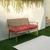 60" x 19" x 3" Sunbrella Canvas Tufted Outdoor Bench Cushion - Sorra Home - 2 of 3