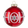 Northlight Set of 4 Red Ho Ho Ho Glass Ball Christmas Ornaments 3.25-Inch (80mm) - 2 of 4