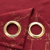 RT Designers Collection Soho Foil Jacquard Polyester Window Curtain Grommet Panel 52" x 90" Burgundy - 3 of 4
