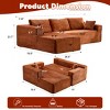 110" Modern Modular Corduroy Sectional Sofa with Chaise Lounge, L-Shaped Couch with Deep Seats for Living Room or Bedroom – The Pop Home - 4 of 4