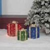 Everstar Set Of 3  Glittering Thread Gift Box Sculpture, Red - 2 of 4