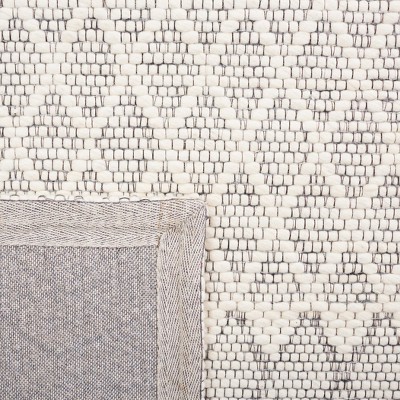 Ivory Flat Woven Handmade Wool 4' x 6' Area Rug